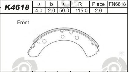 ASIMCO K4618 Тормозные колодоки 