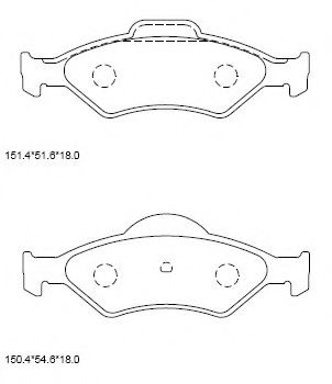 ASIMCO KD6516 Тормозные колодки ASIMCO 