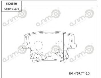 ASIMCO KD6569 Тормозные колодки ASIMCO для CHRYSLER