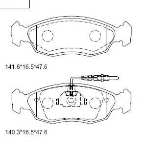 ASIMCO KD7578 Тормозные колодки ASIMCO для PEUGEOT