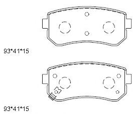 ASIMCO KD9745D Тормозные колодки ASIMCO для HYUNDAI