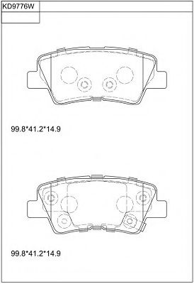ASIMCO KD9776W Тормозные колодки ASIMCO для HYUNDAI