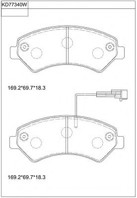 ASIMCO KD77340W Тормозные колодки ASIMCO для PEUGEOT