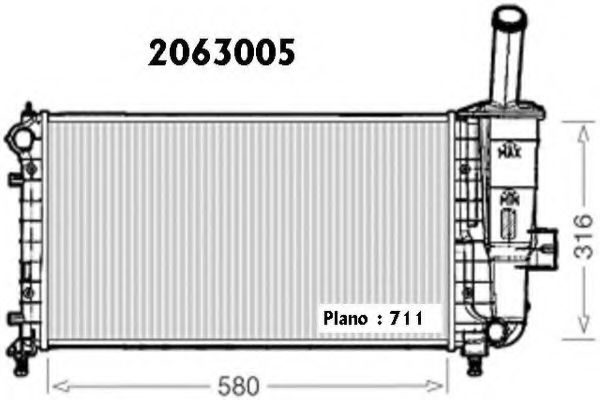 ORDONEZ 2063005 Радиатор охлаждения двигателя ORDONEZ для FIAT