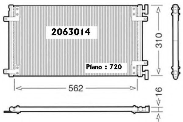 ORDONEZ 2063014 Радиатор кондиционера ORDONEZ 