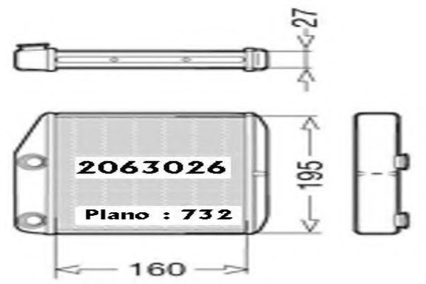 ORDONEZ 2063026 Радиатор печки для ABARTH
