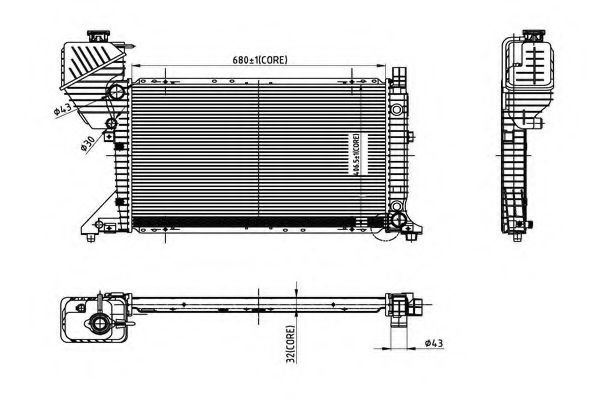 ORDONEZ 2066039 Радиатор охлаждения двигателя ORDONEZ для MERCEDES-BENZ