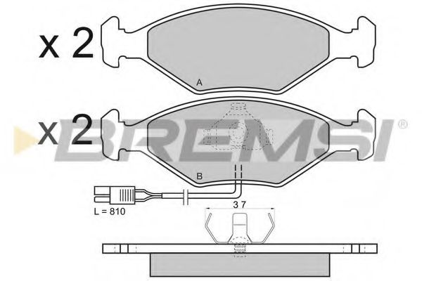 BREMSI BP2343 Тормозные колодки для FIAT PREMIO