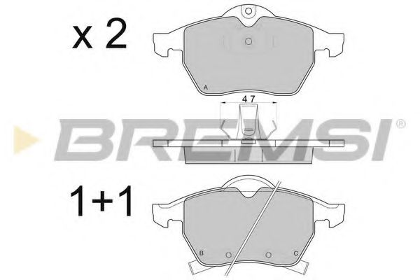BREMSI BP2813 Тормозные колодки BREMSI для SAAB