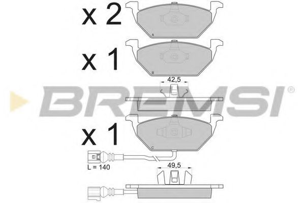BREMSI BP2848 Тормозные колодки BREMSI для SKODA