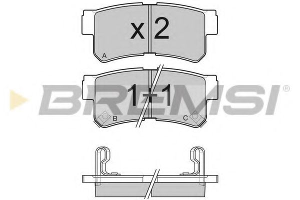 BREMSI BP3043 Тормозные колодки BREMSI для KIA