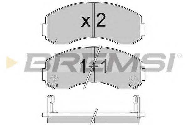 BREMSI BP3044 Тормозные колодки BREMSI для KIA