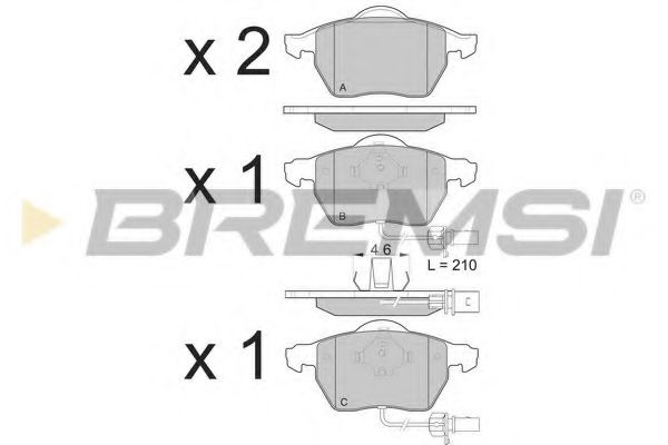 BREMSI BP3071 Тормозные колодки BREMSI для SKODA