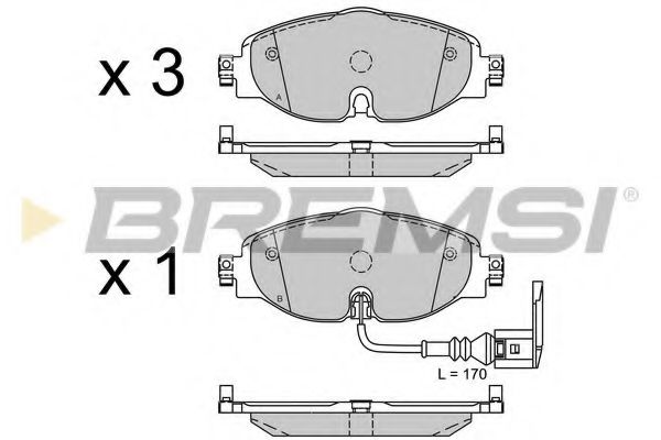 BREMSI BP3516 Тормозные колодки BREMSI для SEAT