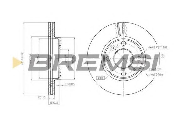 BREMSI DBA158V Тормозные диски BREMSI для RENAULT