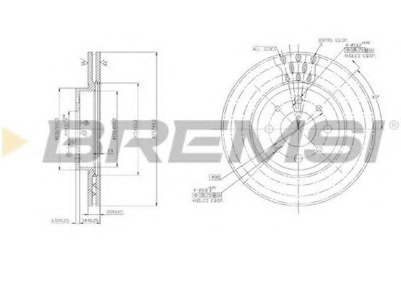 BREMSI DBA521V Тормозные диски для FIAT ALBEA