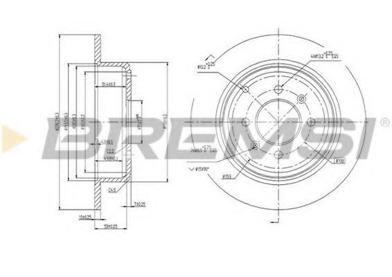 BREMSI DBA869S Тормозные диски BREMSI для PEUGEOT