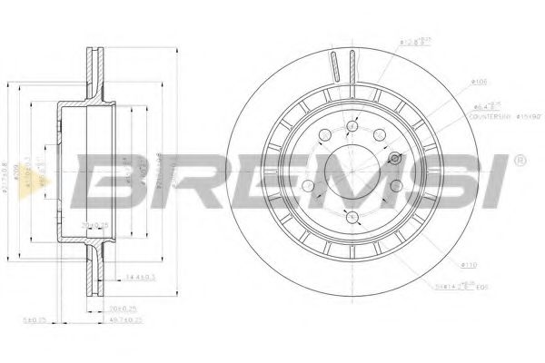 BREMSI DBB604V Тормозные диски BREMSI для SAAB