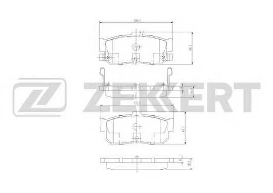 ZEKKERT BS1104 Тормозные колодки ZEKKERT для INFINITI I30