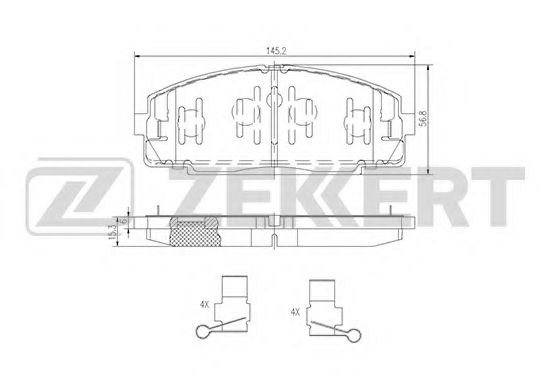 ZEKKERT BS1110 Тормозные колодки ZEKKERT для TOYOTA