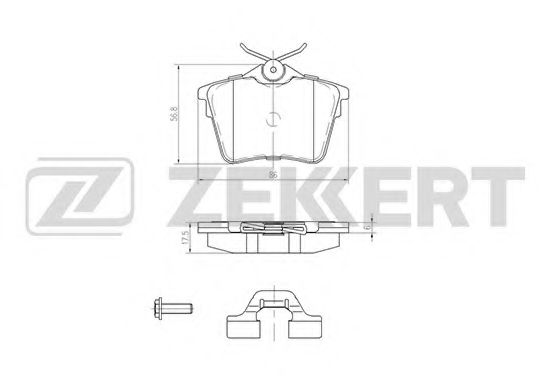 ZEKKERT BS1135 Тормозные колодки ZEKKERT для PEUGEOT