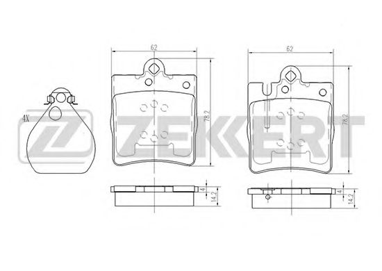 ZEKKERT BS1165 Тормозные колодки ZEKKERT для MERCEDES-BENZ