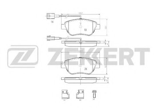 ZEKKERT BS1167 Тормозные колодки ZEKKERT для FIAT