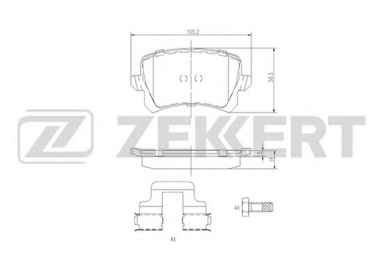 ZEKKERT BS1168 Тормозные колодки ZEKKERT для SEAT