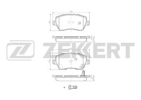 ZEKKERT BS1248 Тормозные колодки ZEKKERT для OPEL