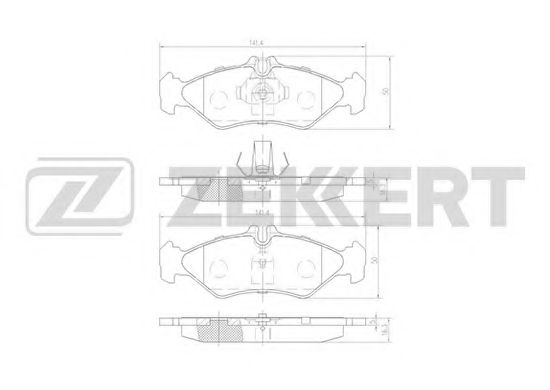 ZEKKERT BS1280 Тормозные колодки ZEKKERT для VOLKSWAGEN