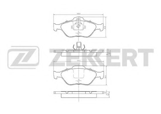 ZEKKERT BS1652 Тормозные колодки ZEKKERT для FORD