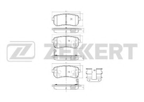 ZEKKERT BS1759 Тормозные колодки ZEKKERT для HYUNDAI