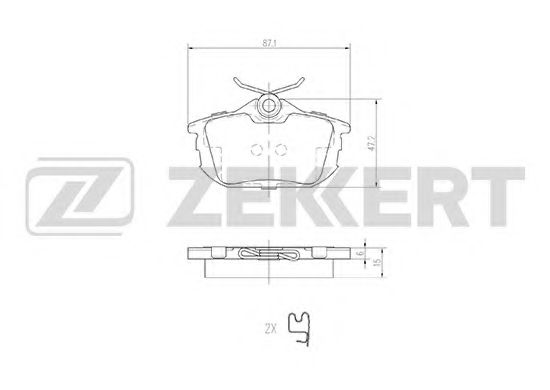 ZEKKERT BS2226 Тормозные колодки ZEKKERT для MITSUBISHI