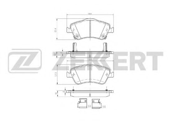 ZEKKERT BS2820 Тормозные колодки ZEKKERT для TOYOTA