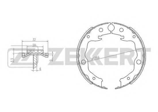 ZEKKERT BK4043 Ремкомплект барабанных колодок для NISSAN X-TRAIL