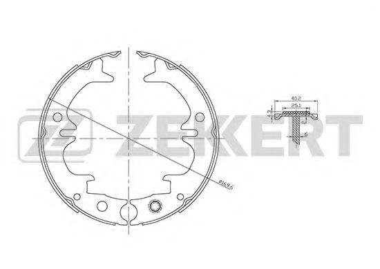 ZEKKERT BK4044 Ремкомплект барабанных колодок для LEXUS