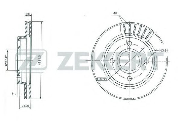 ZEKKERT BS5021 Тормозные диски ZEKKERT для MAZDA