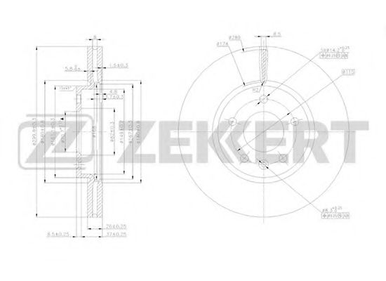 ZEKKERT BS5051 Тормозные диски ZEKKERT для CHEVROLET