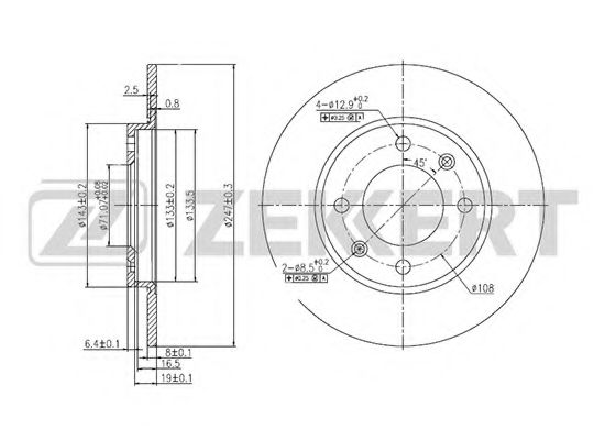 ZEKKERT BS5114 Тормозные диски ZEKKERT 