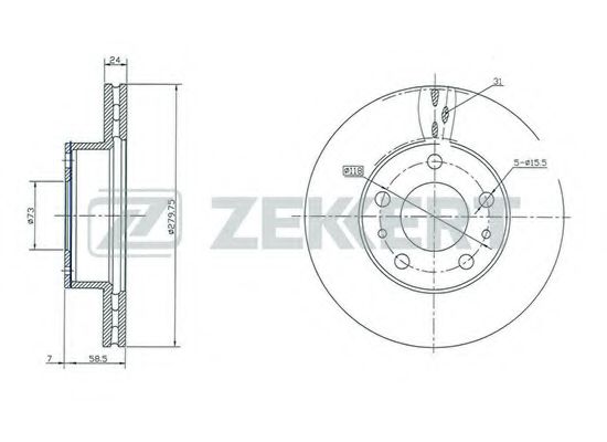 ZEKKERT BS5152 Тормозные диски ZEKKERT для PEUGEOT