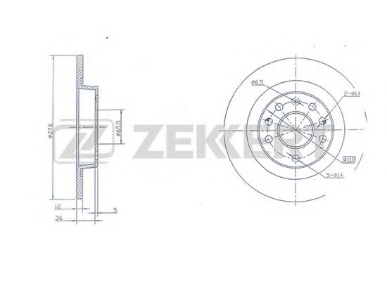 ZEKKERT BS5382 Тормозные диски ZEKKERT для FIAT