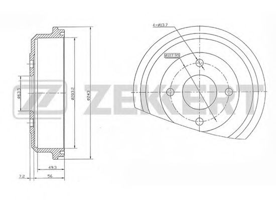 ZEKKERT BS5548 Тормозной барабан ZEKKERT 