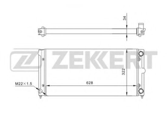 ZEKKERT MK1034 Радиатор охлаждения двигателя ZEKKERT для VOLKSWAGEN