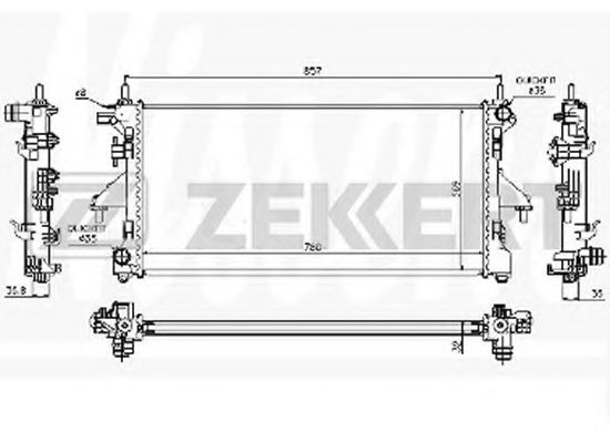ZEKKERT MK1038 Радиатор охлаждения двигателя ZEKKERT для FIAT