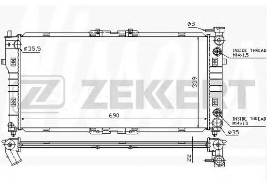 ZEKKERT MK1046 Радиатор охлаждения двигателя ZEKKERT 