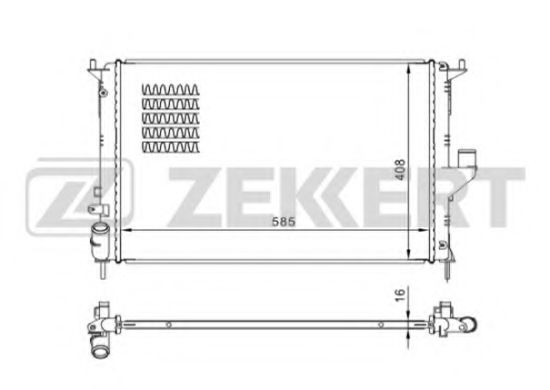 ZEKKERT MK1051 Радиатор охлаждения двигателя ZEKKERT для DACIA