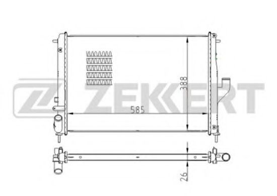 ZEKKERT MK1083 Радиатор охлаждения двигателя для LADA