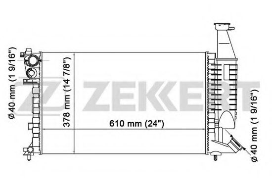 ZEKKERT MK1088 Радиатор охлаждения двигателя ZEKKERT для PEUGEOT