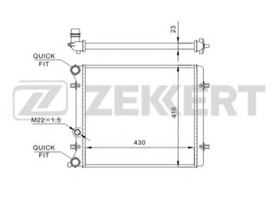 ZEKKERT MK1101 Радиатор охлаждения двигателя ZEKKERT для VOLKSWAGEN