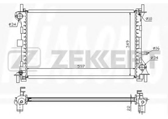 ZEKKERT MK1123 Радиатор охлаждения двигателя ZEKKERT для FORD